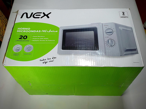 Imagen 1 de 1 de Horno Microondas 20 Lt Control Temporizador Nex 1200w Blanco
