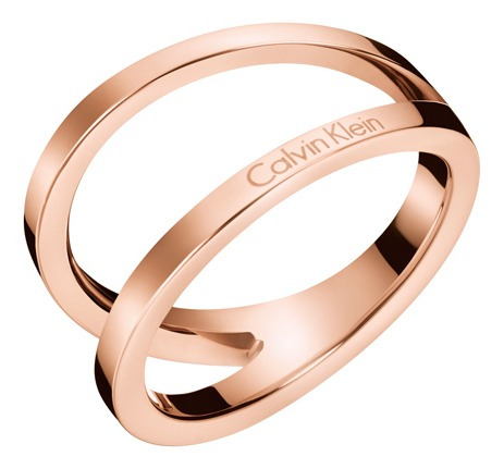 Oferta! Anillo Argolla Calvin K Baño Oro Rosa Talla 14-15