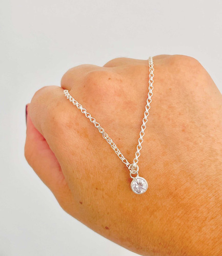 Imagen 4 de 8 de Tobillera 23 Cm Con Dije Corazón Y Cubics De Plata 925.
