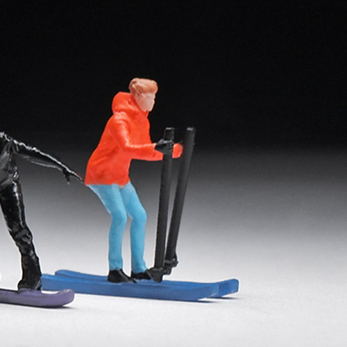 Figura De Esquiador, Accesorios De Esquí, Naranja Naranja