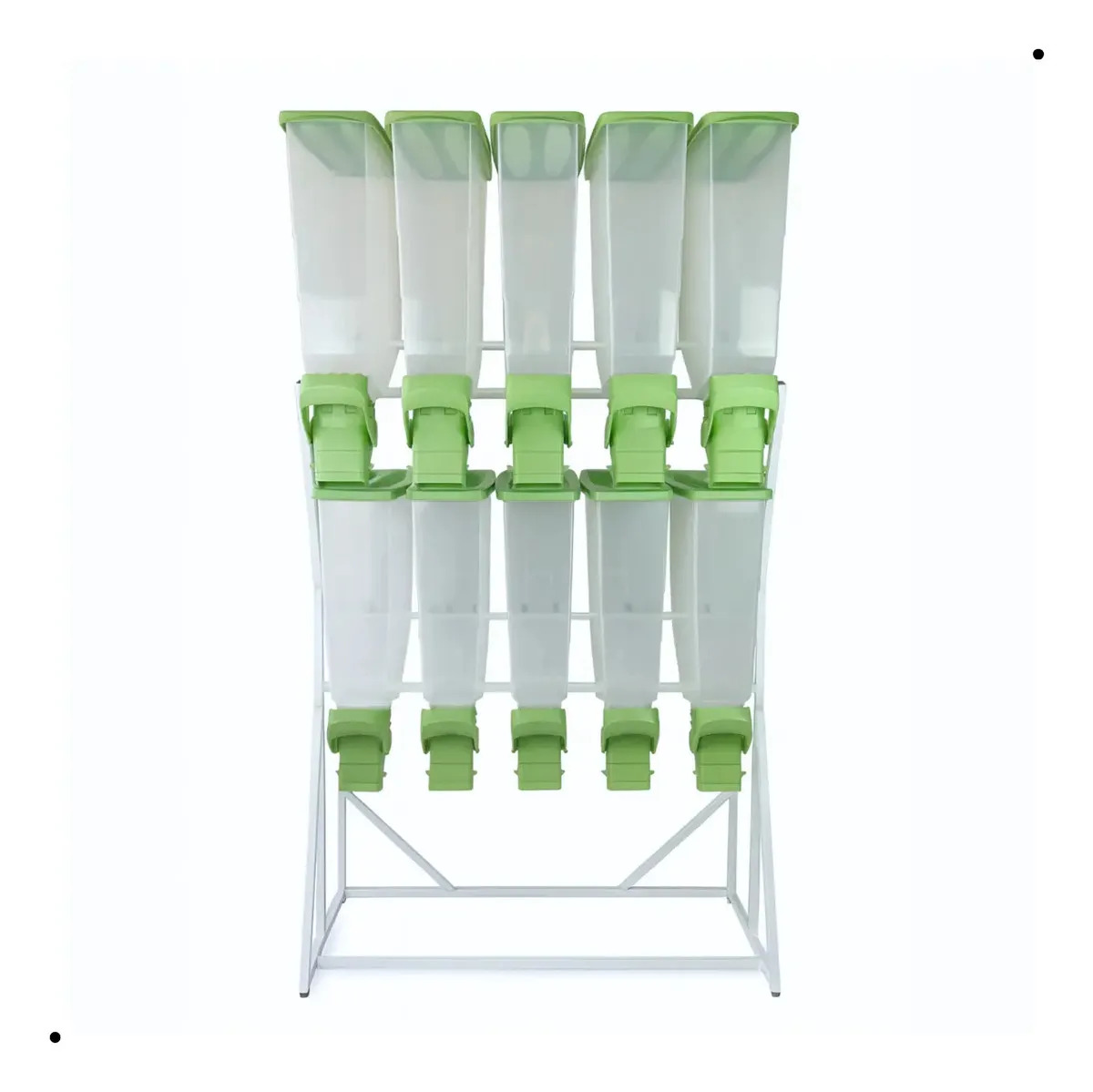 Expositor Dispenser 10 Módulos 35l Grãos Ração Durapets Cor Menta