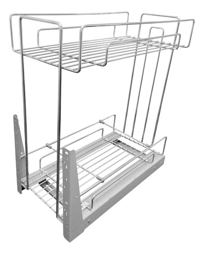 Mini Dispensa Deslizante Cromada Com Corrediça 240x455x490mm