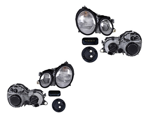 Set Faros Delanteros Depo Mercedes-benz Clk430 1999 - 2003