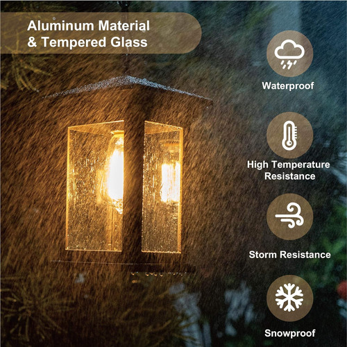Lámpara Colgante Para Exteriores Con Acabado De Aluminio Y V