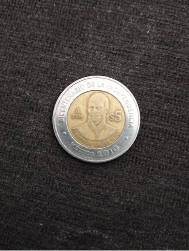 Moneda De $5 Pesos, Conmemoración De Bicentenario Mexicano 