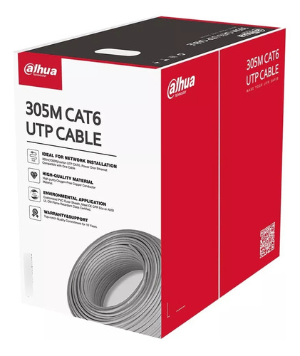 Cable Utp Dahua Cat6 100%cobre 305mt Gris Int Homologado