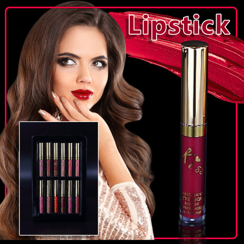 Conjunto De Brilho Labial Fosco De 12 Cores Caixa De Present