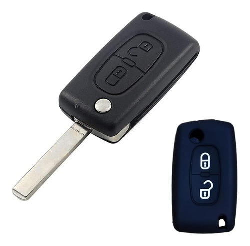 Imagen 4 de 6 de Cubre Volante + Funda Llave Silicona Citroen C4 - Negro