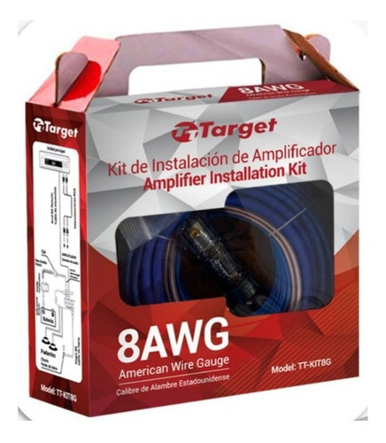 Kit De Cables Amplificador 8awg Usa  500 Rms Target Garantia