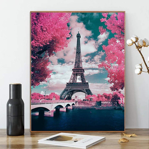 Kit Pintura Paris Rosa Numero Para Manualidad Color Acrilica