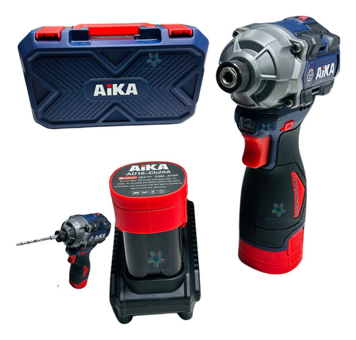 Parafusadeira De Impacto 1/4 Aika 16v Ad-w150b C/ 2 Baterias Cor Azul Frequência 60