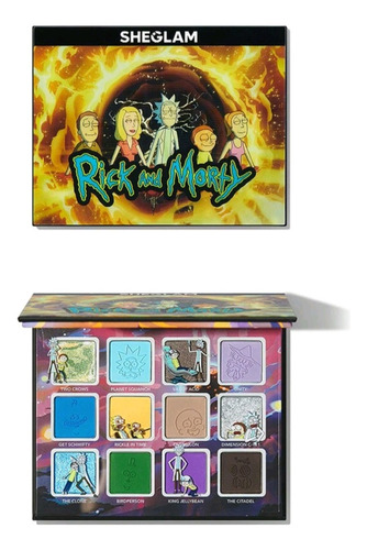 Paleta 12 Sombras De Ojos Rick And Morty Sheglam Brillosos