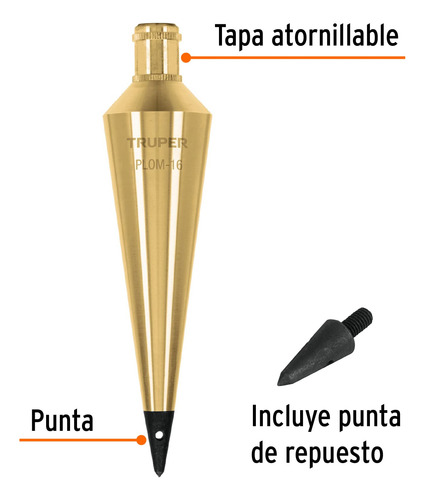 Plomada De Latón 454g (16 Oz) Truper 17072