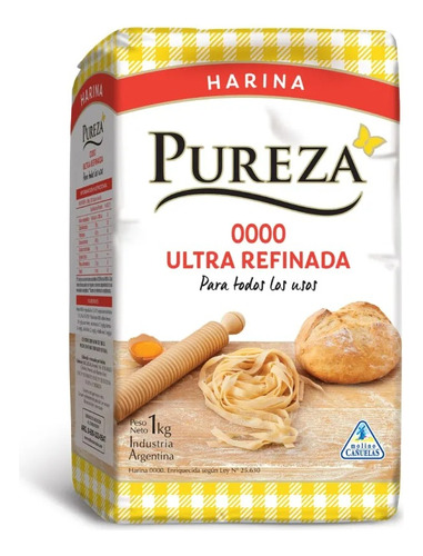 Harina De Trigo Ultra Refinada 0000 Pureza 1 Kg 