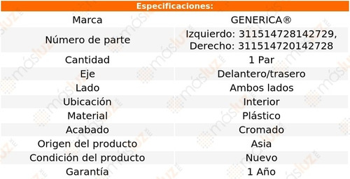 Kit Manijas Puertas Interiores Del/tra Crom Lancer 04/07