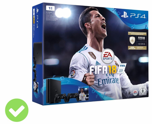 Ps4 Slim Cristiano Ronaldo - 1tb - Fifa 18 - 2 Joysticks