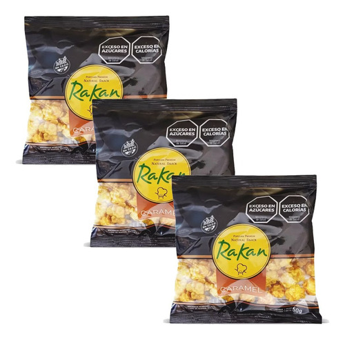 Pochoclo Acaramelados Natural Snack Rakan Sin Tacc 50g X3