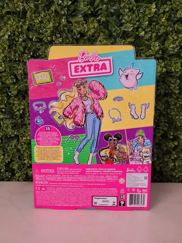 Barbie Extra #3 Boneca Jaqueta Felpuda Rosa Mattel GRN28