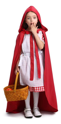 Disfraz De Cosplay De Granja A Cuadros Para Niñas, Rojo, Con