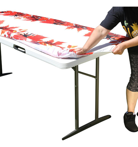 Mantel Elástico De Poliéster 1.83m Para Mesa Plegable