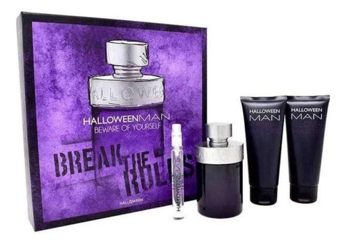 Halloween Man 4pc Edt 125ml+10ml+100ml+100ml Silk Perfumes