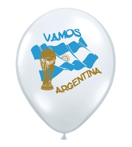 Globo Argentina Vamos Futbol Patrios X 10 Unid Chirimbolos