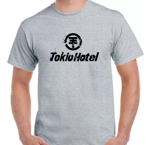 Remera Gris Sublimada Personalizada Tokio Hotel