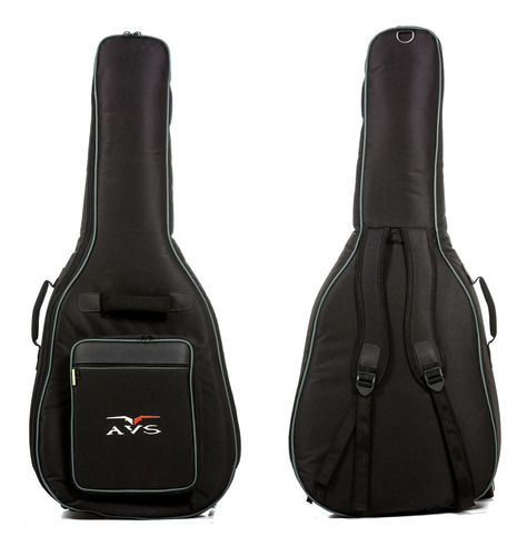 Capa Bag Para Violão Folk Avs Ch200 Acolchoada Super Luxo Cor Preto