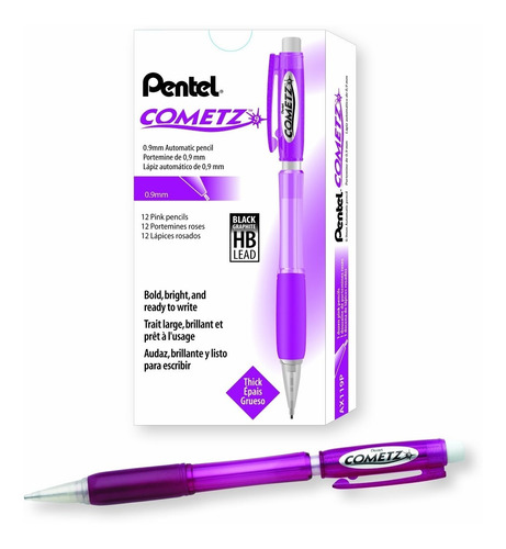 12 X Pentel L¨piz Autom¨tico Comet, Barril Rosado,...