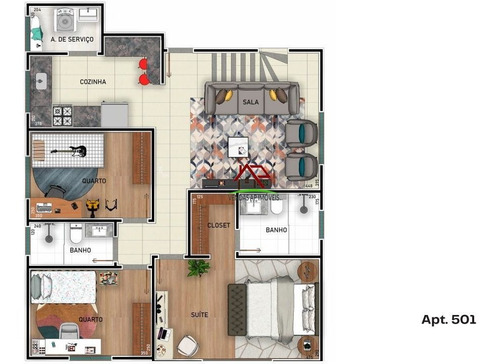 Imagem 13 de 14 de Ótimo Apartamento De 03 Quartos No Cabral! - 2529