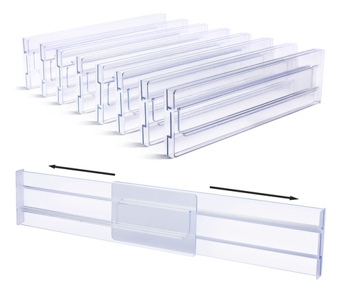 Vtopmart Separador Cajones Ajustable De Plástico (pack De 8)