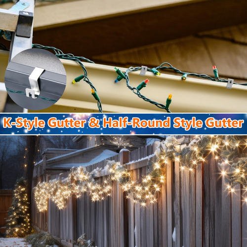 Ganchos De Canalón Para Luces De Navidad 200 Unidades