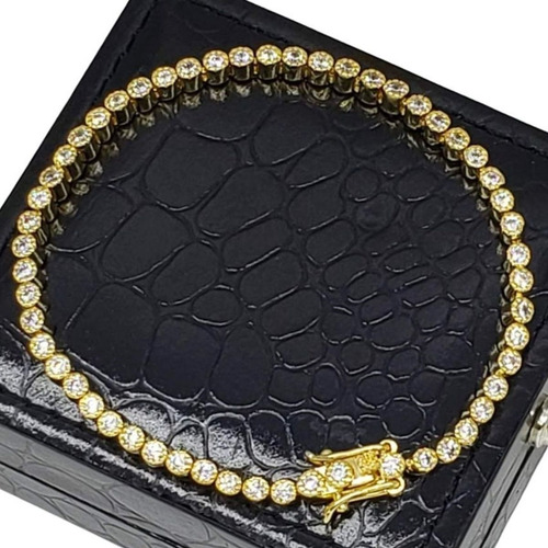 Pulseira Riviera Com Zirconias Banho De Ouro 18k 3745