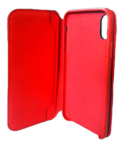 Funda Libro Flip Cover Compatible Con iPhone XS Roja