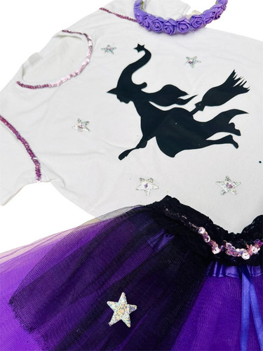Disfraz Disney Niñas Oferta Únicos Talles Lets Play Desing Violeta Con Negro Brujita 2. A. 4