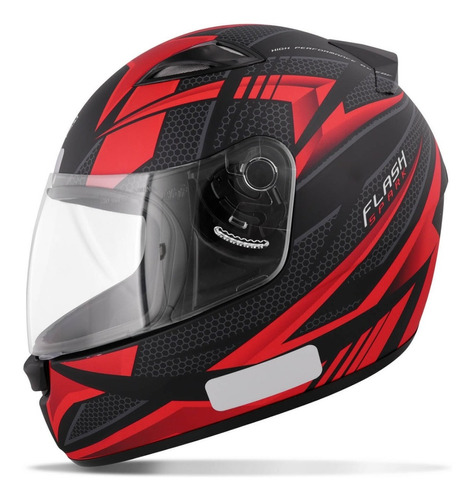 Capacete Moto Ebf New Spark Flash Preto Fosco Vermelho Cor Preto Fosco com Vermelho Tamanho do capacete L - (59/60)