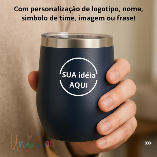 60 Copo Térmico Inox Tipo Cuia Com 2 Gravações A Laser