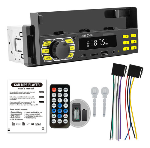 Auto Stereo Bluetooth Mp3 Radio Manos Libres Aux Fm Sd Usb
