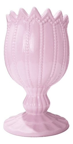 Taça Vaso Decorativo Enfeite Festa Cerâmica 22 Cm 1 Un. Cor Rosa-claro