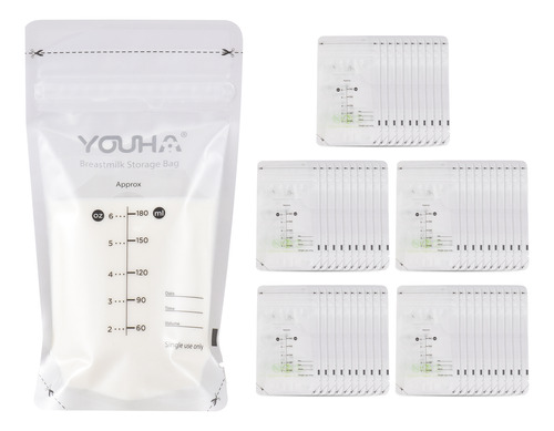 Bolsas Almacenamiento Leche Materna Youha 180ml/6oz Pre-este