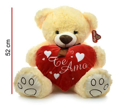 Peluche Oso Sentado Con Corazon 52cm Phi Phi Toys 5390