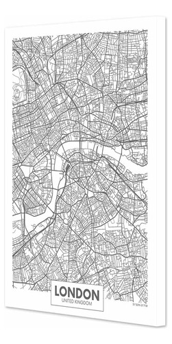 Cuadro Canvas Bastidor Mapa Londres Nordico 80x112 Lfda    