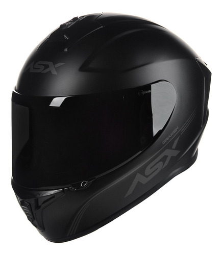 Capacete Asx Draken Solid Preto Fosco + Viseira Fumê Tamanho do capacete 56-S