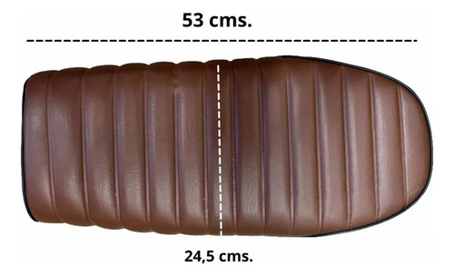 Asiento Biplaza Moto Café Racer Marrón Ancho Gtm00902