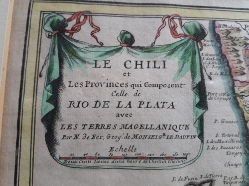 Mapa Antiguo Le Chili.., Nicolas De Fer, A. Paris. 1705