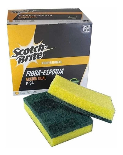 Imagen 1 de 1 de Fibra Verde Con Esponja Scotch Brite P-94 3m