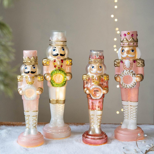 Figura De Cascanueces De Navidad Figuras De Base Rosa