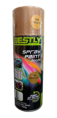 Spray Pintura Aerosol Dorado 18k Secado Rapido Anticorrosivo