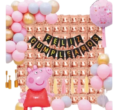 Kit De Globos De Peppa Pig Para Decoración De Cumpleaños