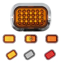 Comprar Plafon Rectangular 24 Led Bisel Cromado Camion 12-24v F1